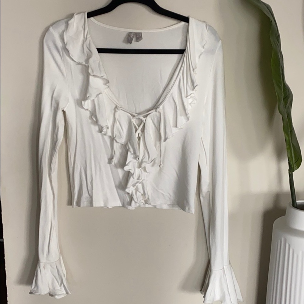 ASOS long sleeve ruffle top